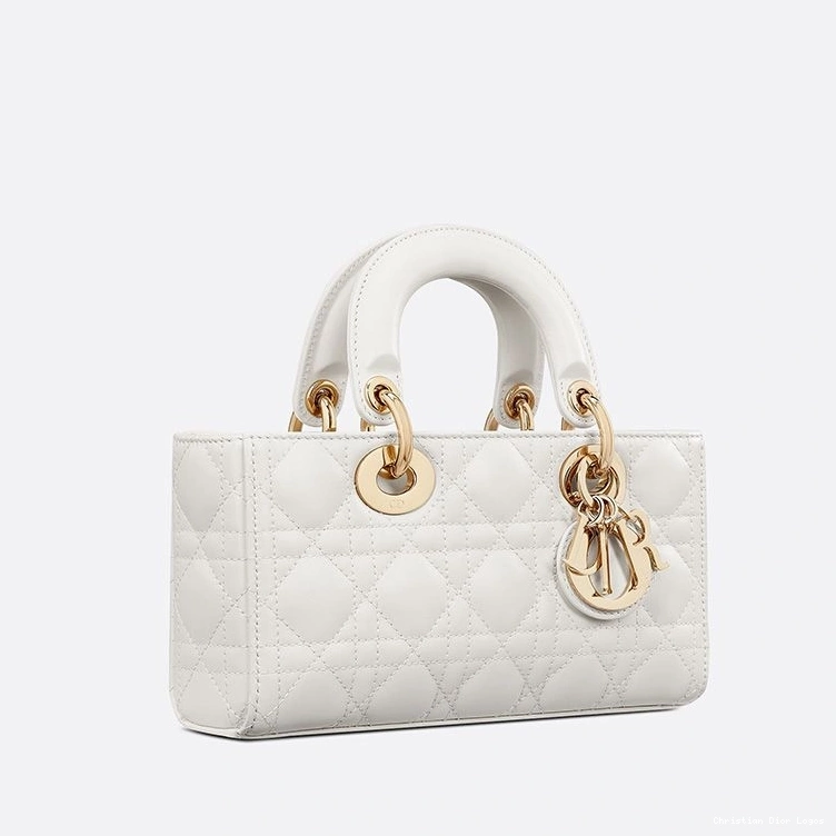 Cheap Small Bag Lady Lambskin White Cannage D-Joy 0801 Luxury